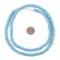 The Bead Chest Baby Blue Glass Donut Beads - 24 Inch Strand of Indonesian Rondelle Java Glass Beads for Crafts & Jewelry Making
